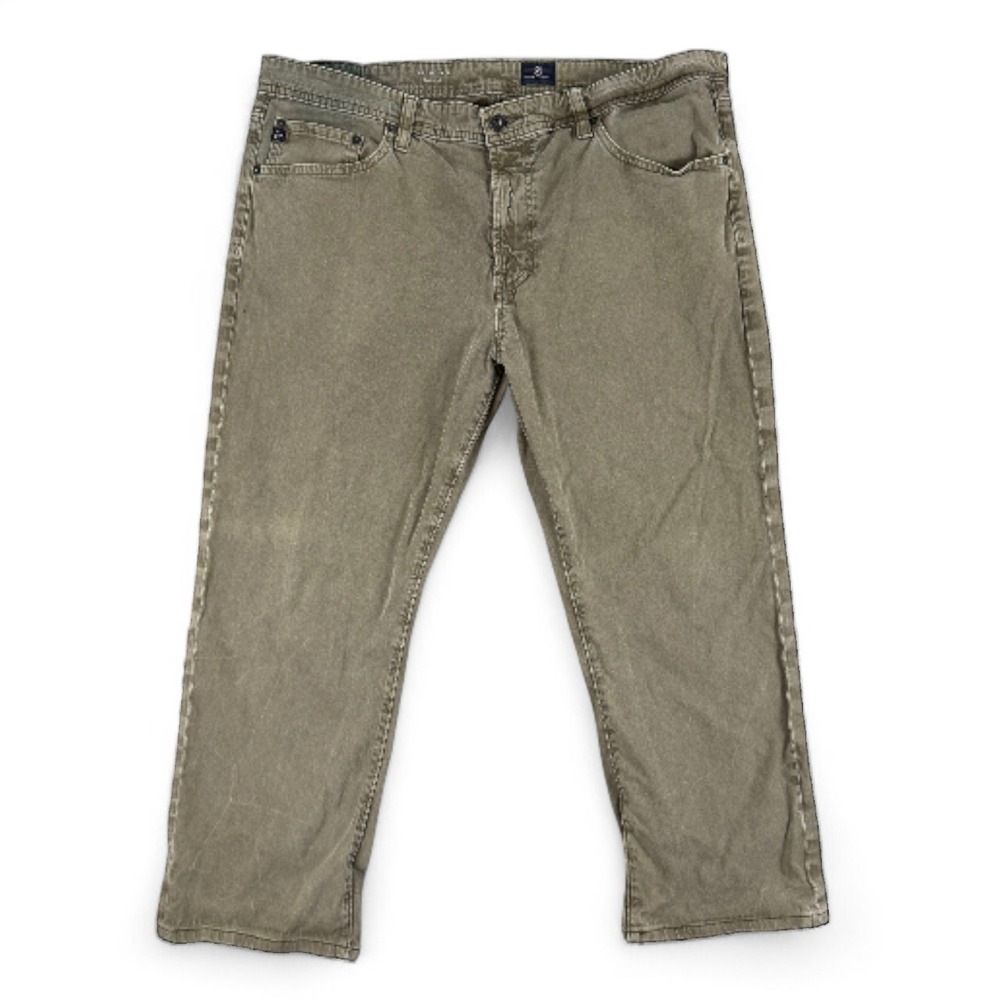AG Adriano Goldschmied Pants Mens 38x32 The Graduate Khaki Tailored Leg Stretch